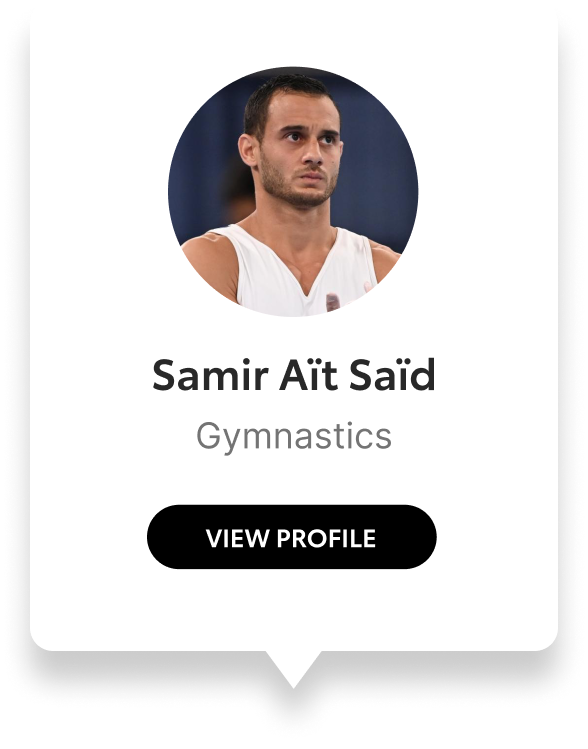 A card above the globe that shows information about the athlete Samir Aït Saïd.